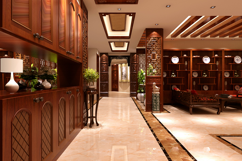 古典風格別墅客廳走廊設計案例
