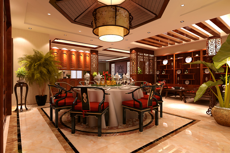 古典風格別墅餐廳全局設計案例