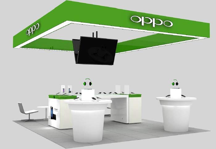 oppo智能手機體驗店展覽區域裝修設計案例效果圖