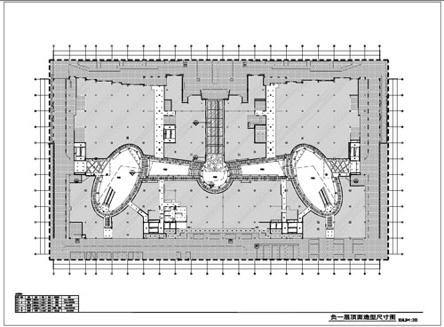 商場深化設計施工圖負一層頂面造型尺寸圖