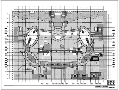 商場深化設計施工圖一層地材平面圖