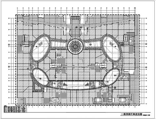商場深化設計施工圖一層頂面燈具定位圖