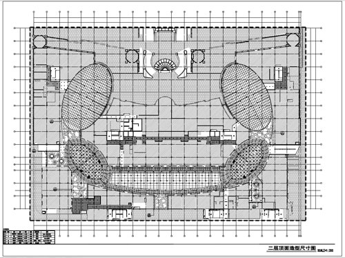 商場深化設計施工圖二層頂面造型尺寸圖