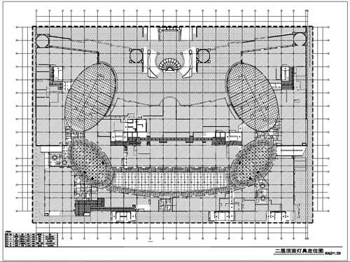 商場深化設計施工圖二層頂面燈具定位圖