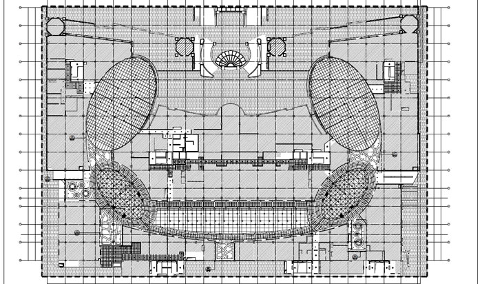 商場深化設計施工圖二層頂面造型尺寸圖