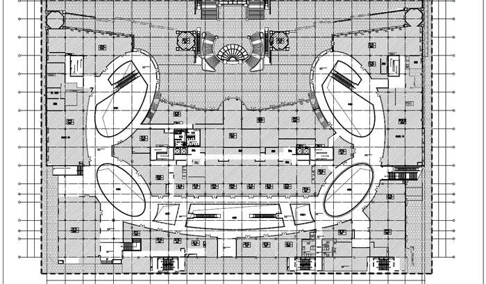 商場深化設計施工圖二層平面布置圖