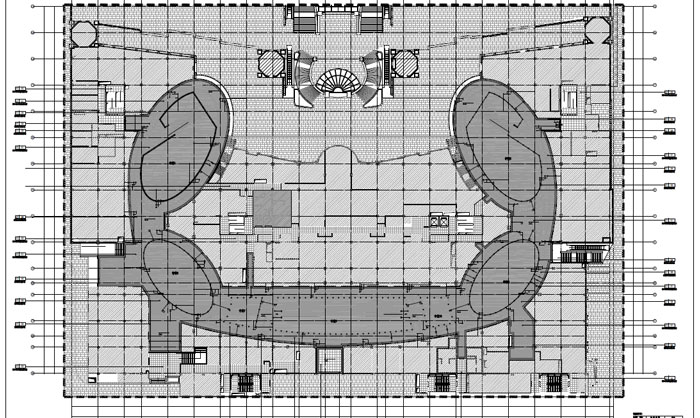 商場深化設計施工圖二層地材平面圖