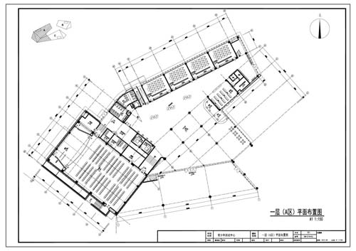 青少年活動中心施工圖深化設計一層A區平面布置圖