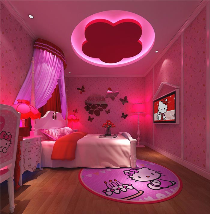 情趣酒店Hello Kitty客房裝修設計案例效果圖