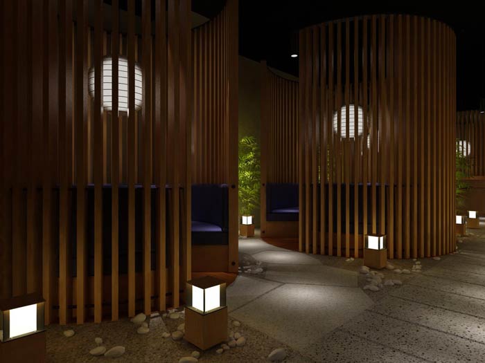 日本料理餐廳私人餐區裝修設計效果圖