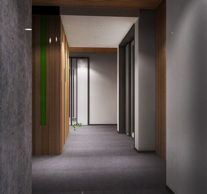 杭州科技公司辦公樓走廊裝修設計效果圖